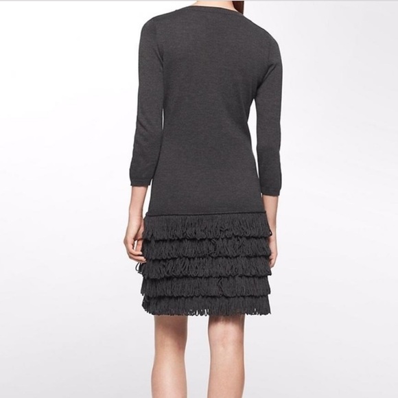 Calvin Klein Sweater Dress with Fringe Hem M - Picture 4 of 6
